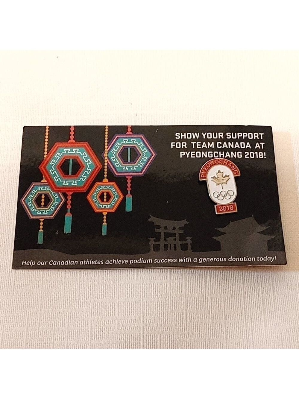 2018 Pyeongchang Olympic Games Pin On Backer card